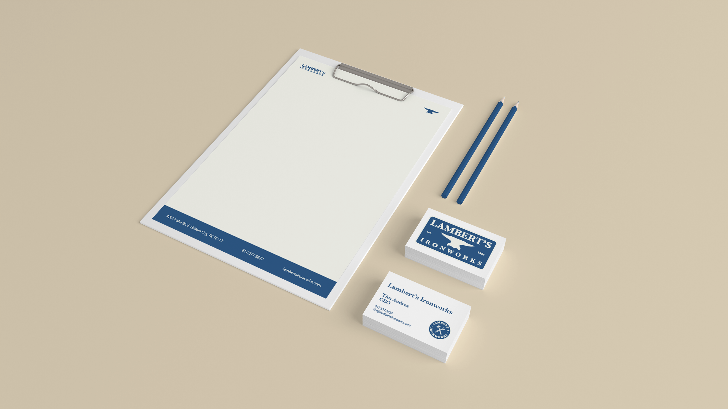 Lamberts letterhead and business cards