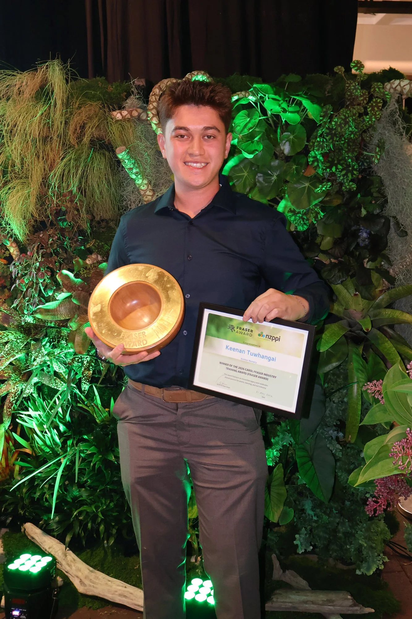 Winner Fraser Award Keenan Tuwhangai of Annton Nursery