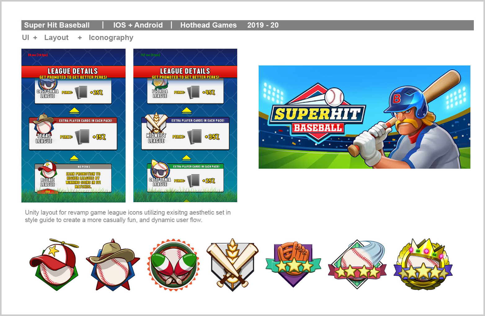 SuperHit Baseball - IOS & Android - Iconography