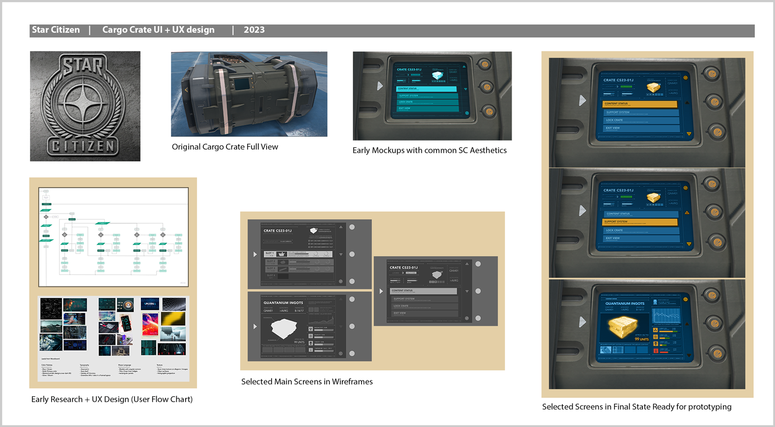 Star Citizen - Cargo Crate Terminal - UI + UX Design