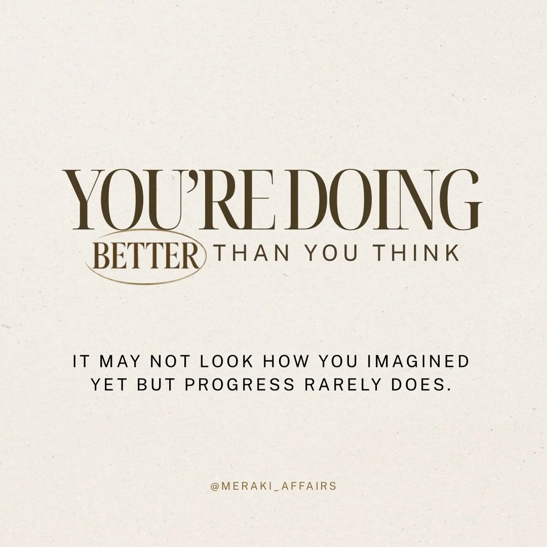 You&rsquo;re doing better than you think. ✔️

Even on the days you feel behind&hellip; you&rsquo;re still showing up.
Even when it feels slow&hellip; you&rsquo;re still building something real.
Even when no one sees it&hellip; you&rsquo;re still beco