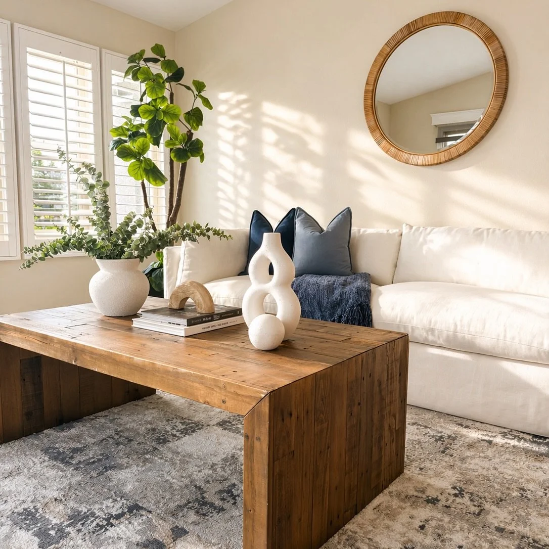 Soft blues layered into a neutral space bring just enough depth to feel elevated &mdash; while still keeping things light, calm, and universally appealing.✨