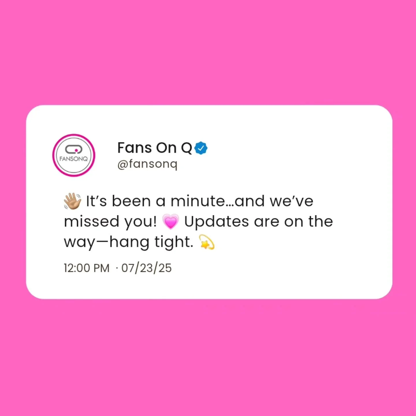 Did you miss us? Because we missed YOU. 👋 We&rsquo;ve got some news cooking&hellip; Stay tuned! 💫