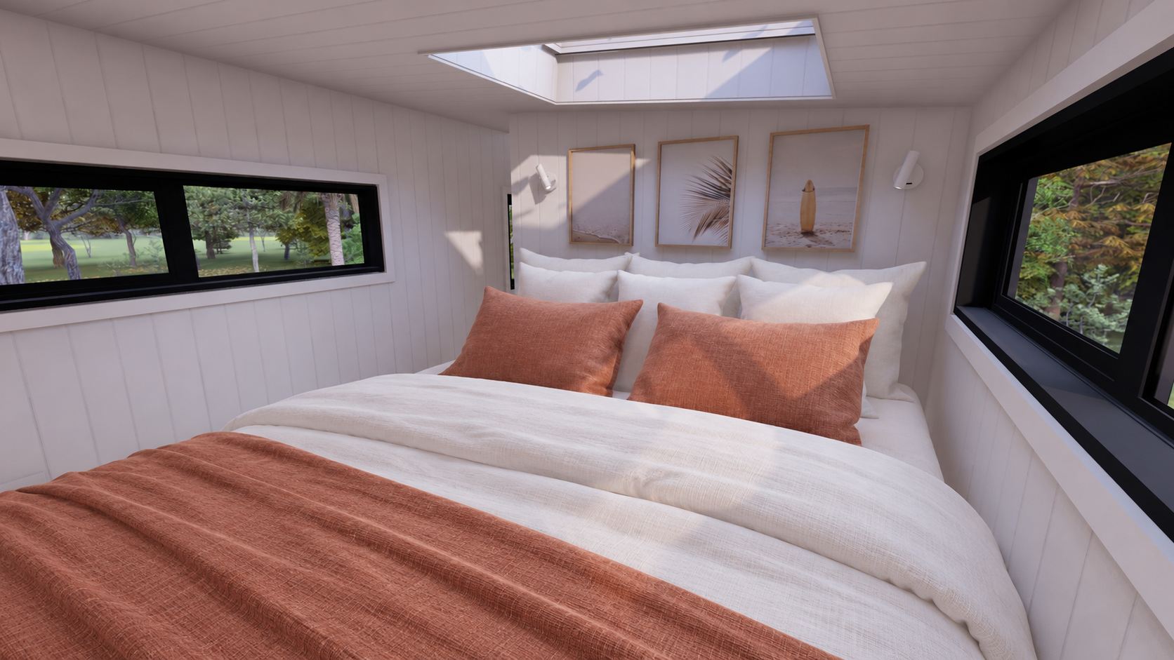 White linen bedding, terracotta accents.png