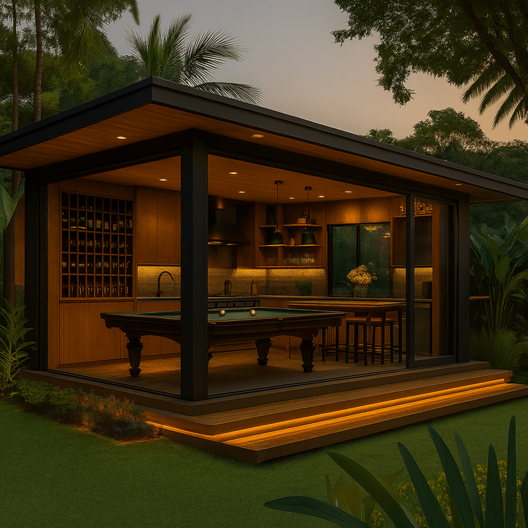 Backyard entertainment room
