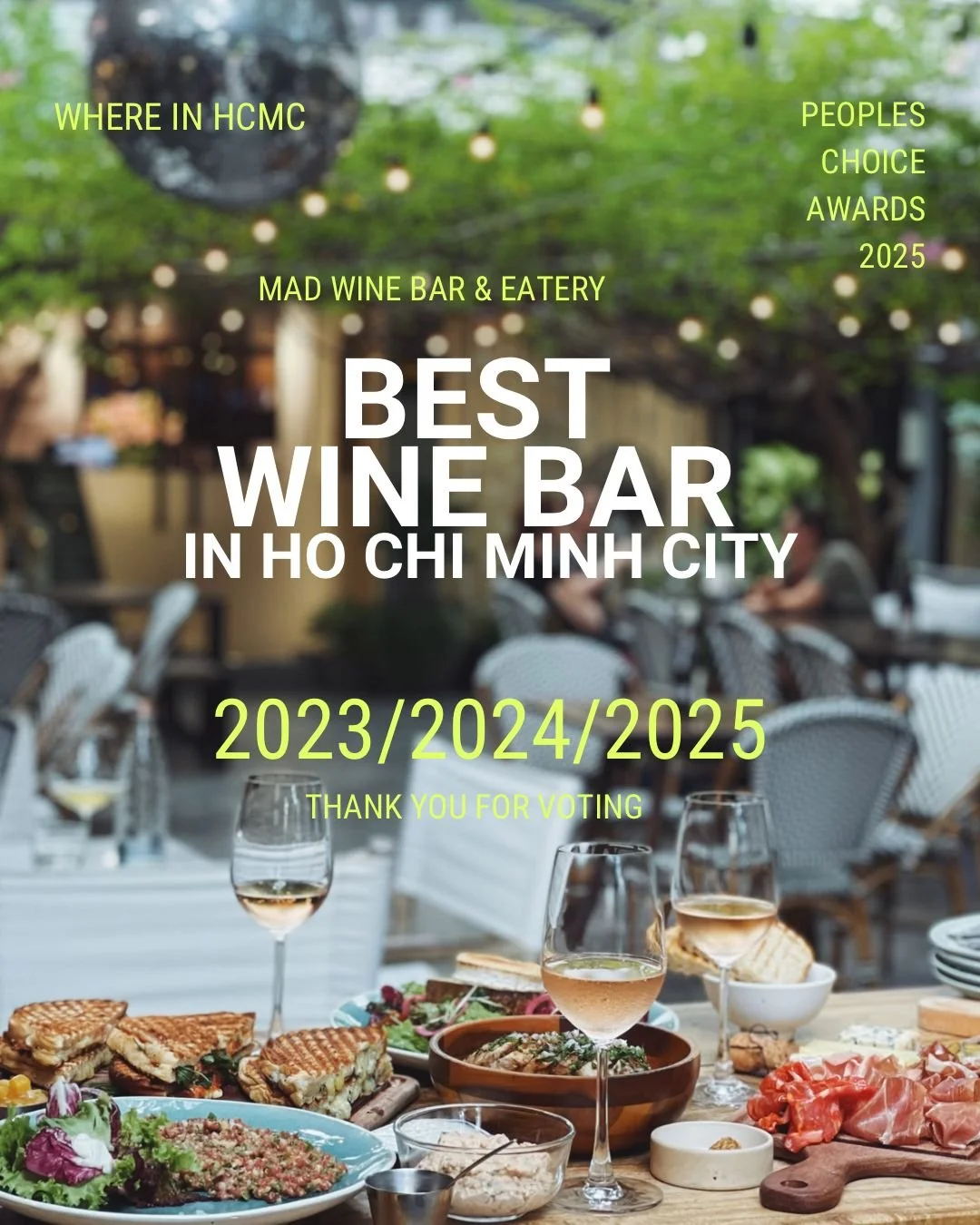 MAD Wine Bar Wins “Best Wine Bar in Ho Chi Minh City” — 3 Years in a Row