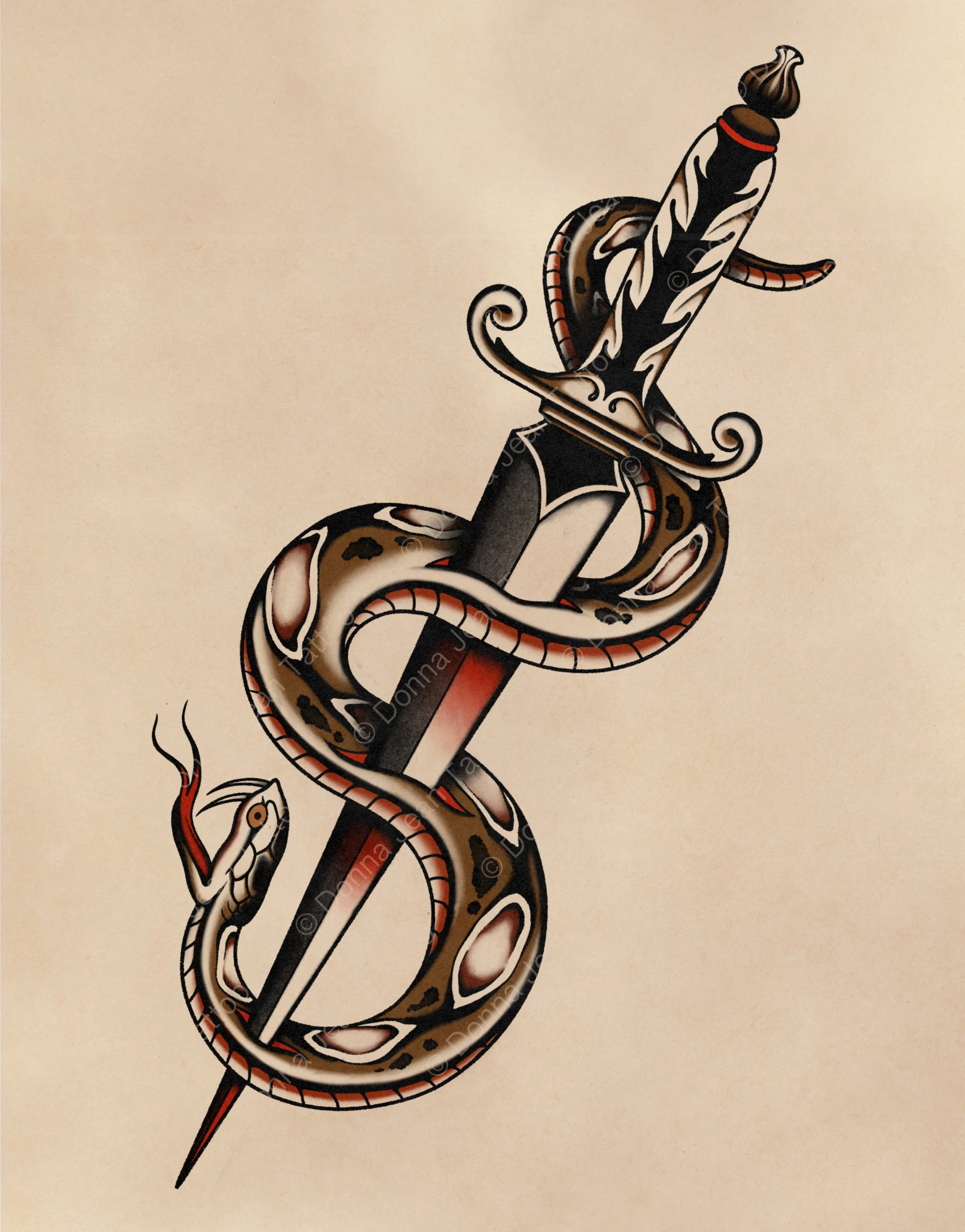 Snake Dagger - minimum 10"