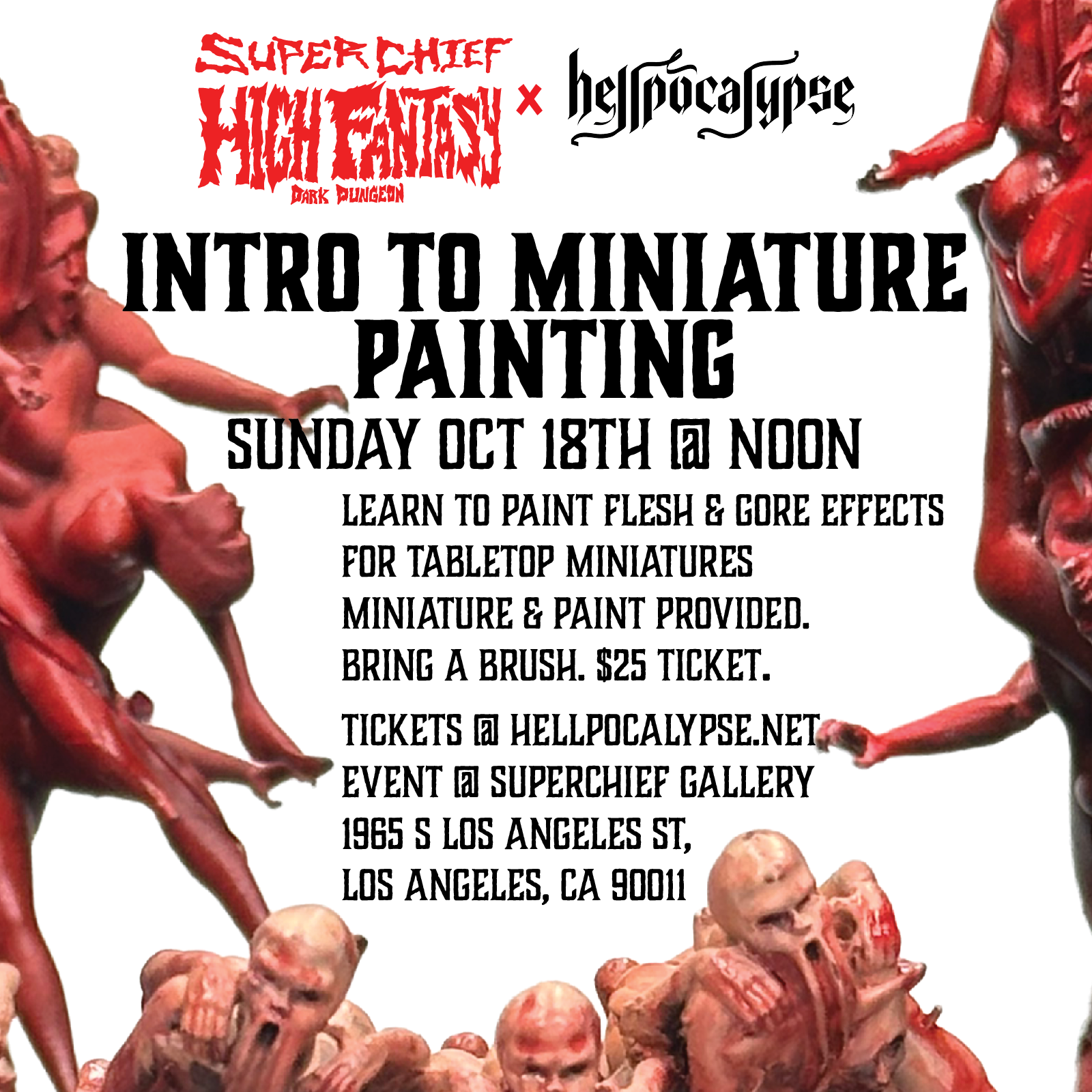 HORROR THEMED! Intro to Miniature Painting at SuperChief Gallery Oct 18th