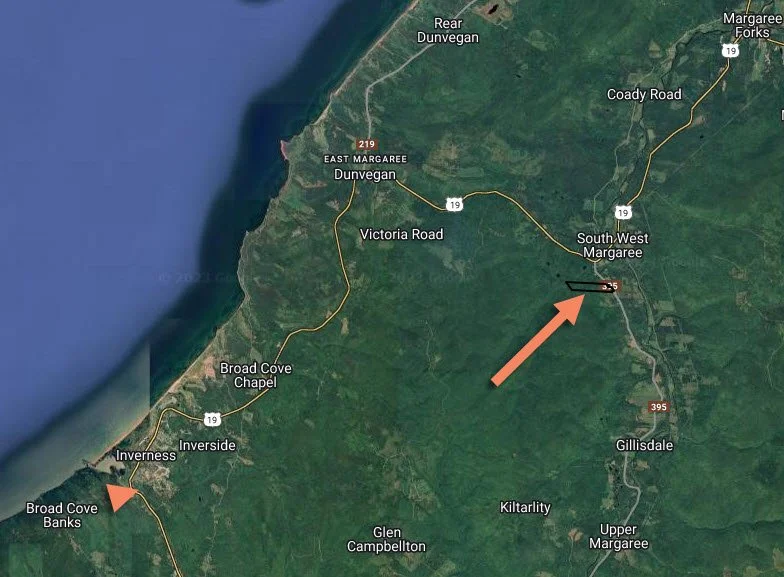 55 acres SW Margaree. NOW 129,000 — Inverness Properties