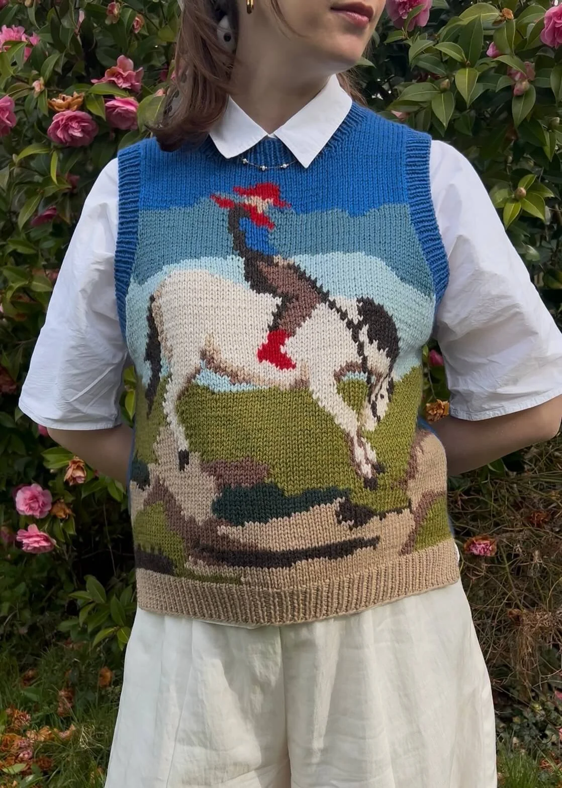 MeganFaithMakes Bronco Vest, intarsia, knitting pattern, cowboy knit