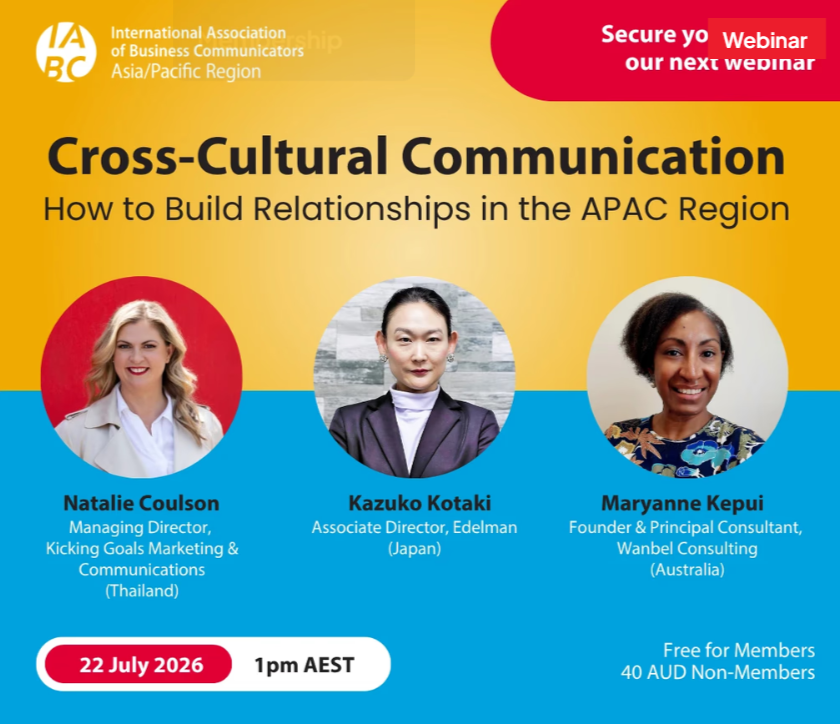 IABC APAC: Cross-cultural Communication: How to build relationships in the APAC region