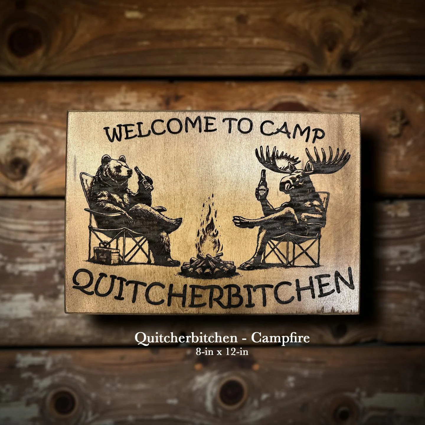 Quitcherbitchen - Campfire - 8" x 12" - $40