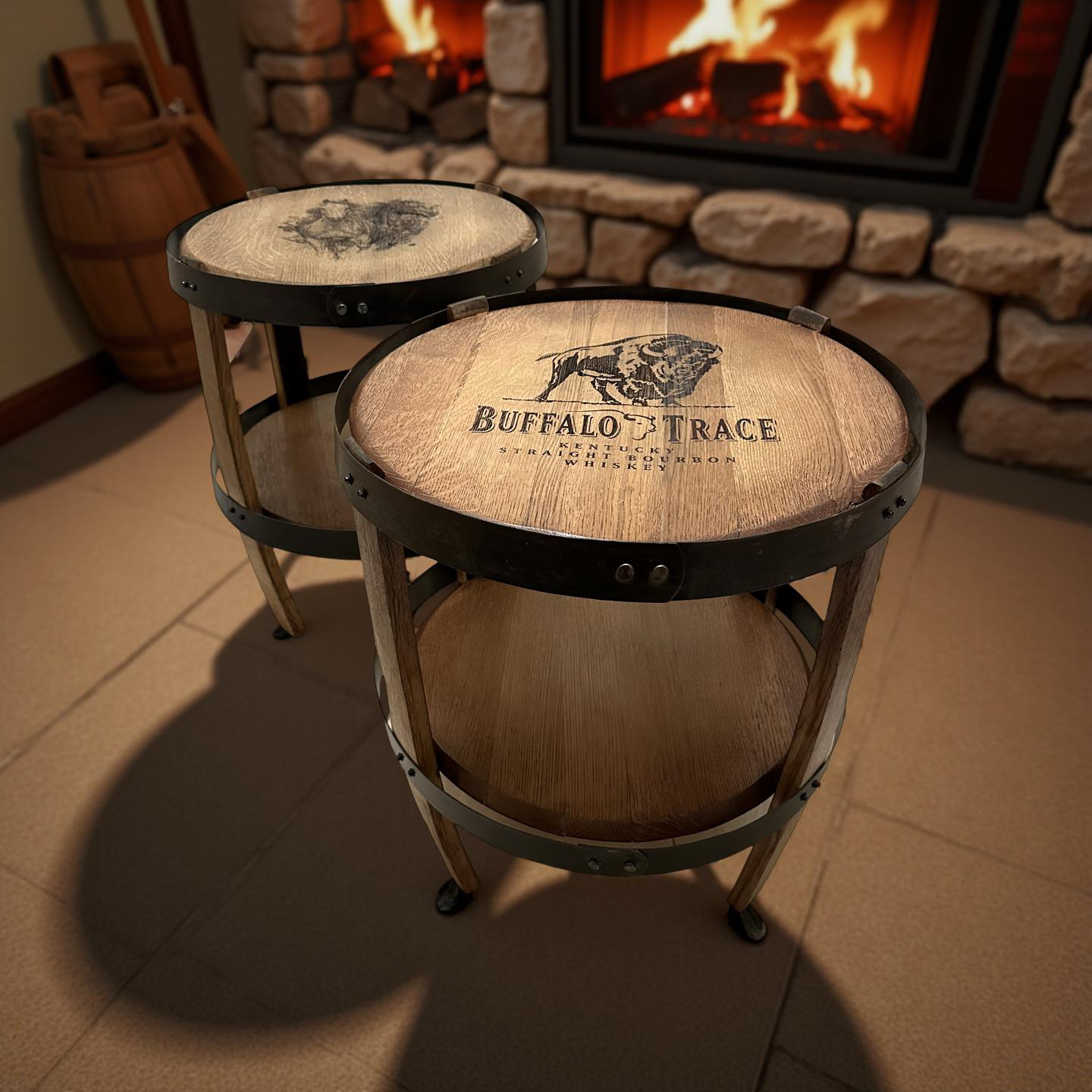 Whiskey Barrel Side Tables