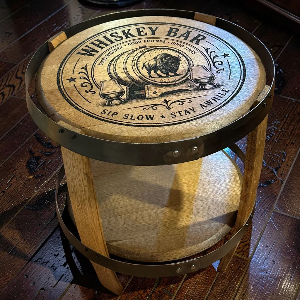 Whiskey Barrel Side Table