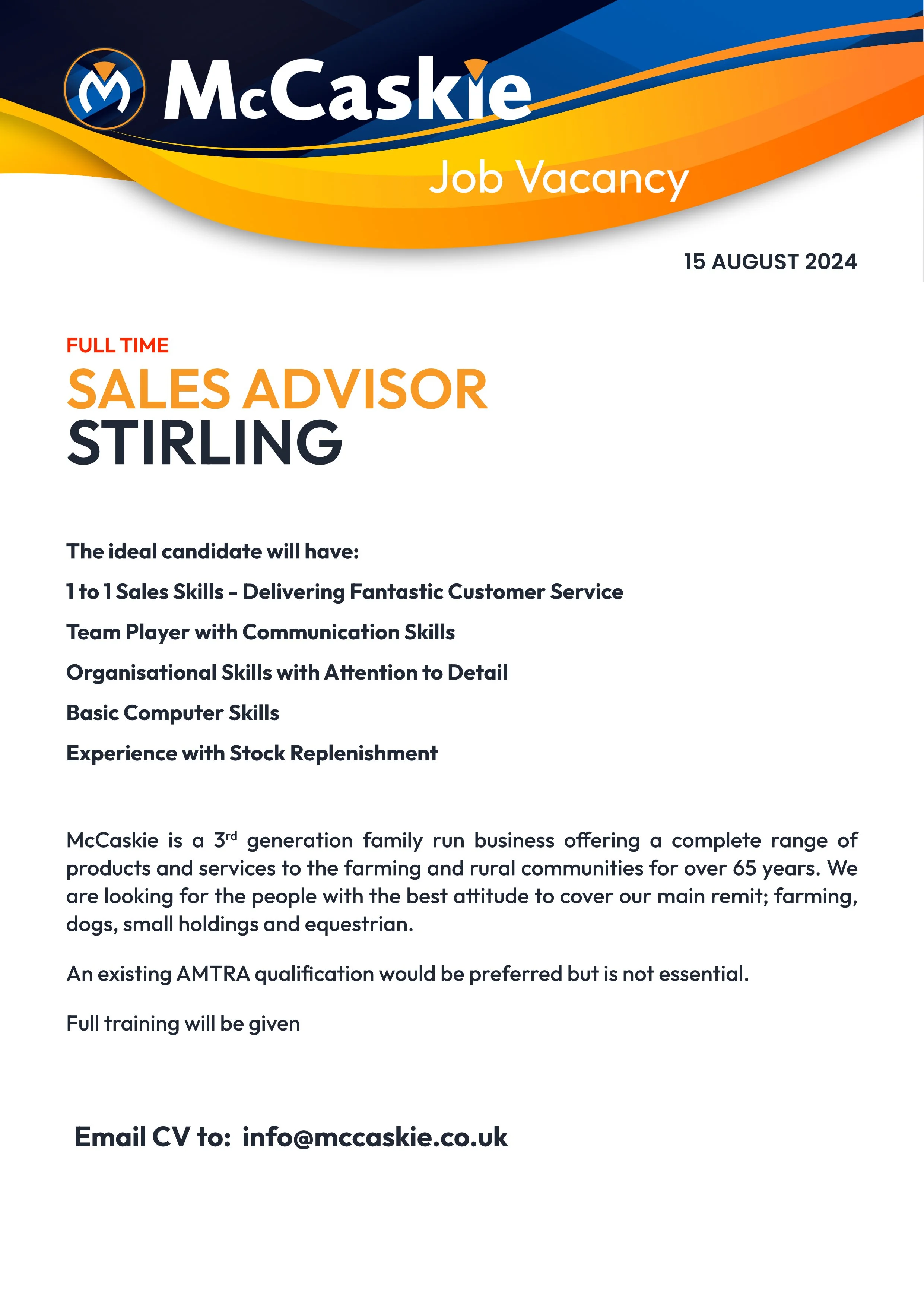 Stirling Store Vacancy