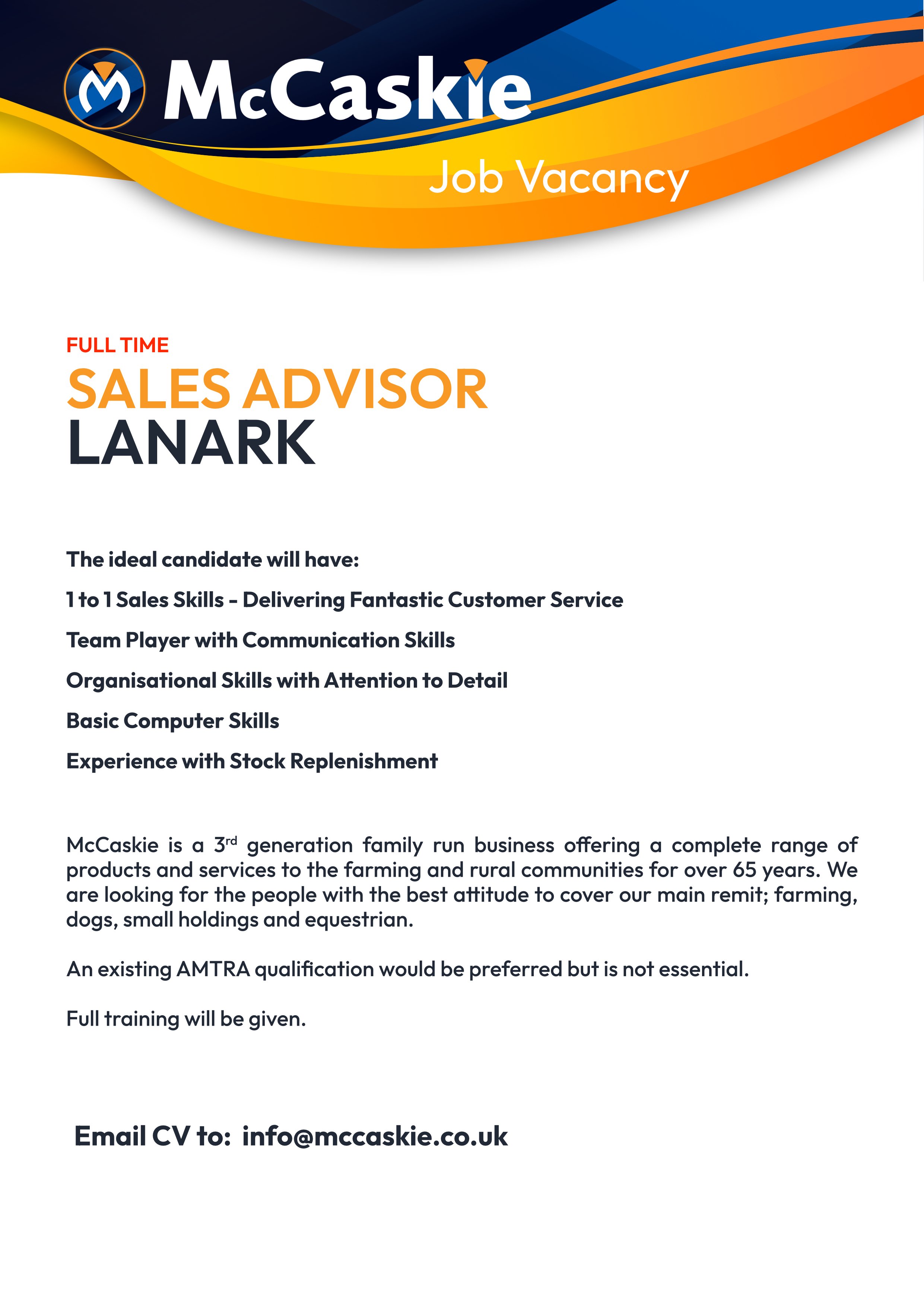 Lanark Store Vacancy 