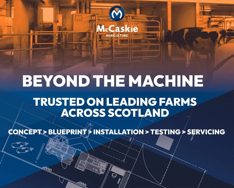 Cover of the McCaskie Beyond the Machine brochure, reading concept, blueprint, installation, testing, servicing