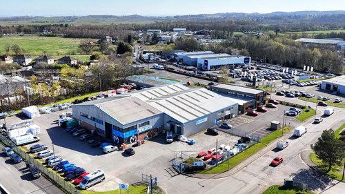 Aerial view of the McCaskie Stirling store on Springkerse Industrial Estate