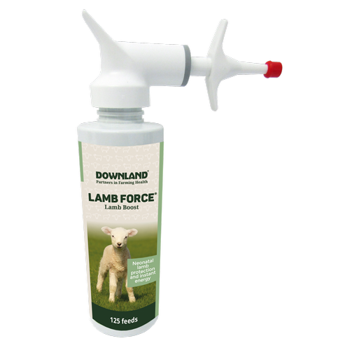 A pump-top bottle of Downland Lamb Force Lamb Boost