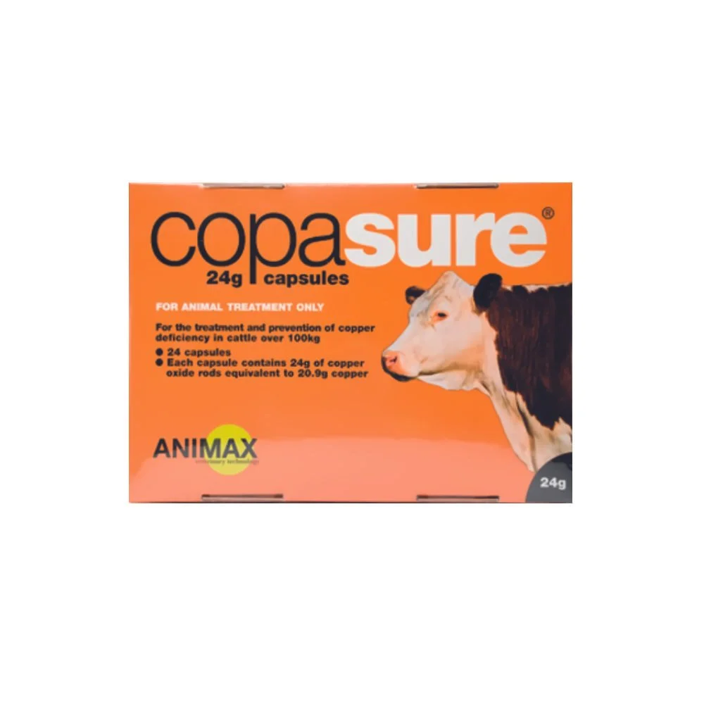 Picture shows a box of Copasure of 24g Capsules products