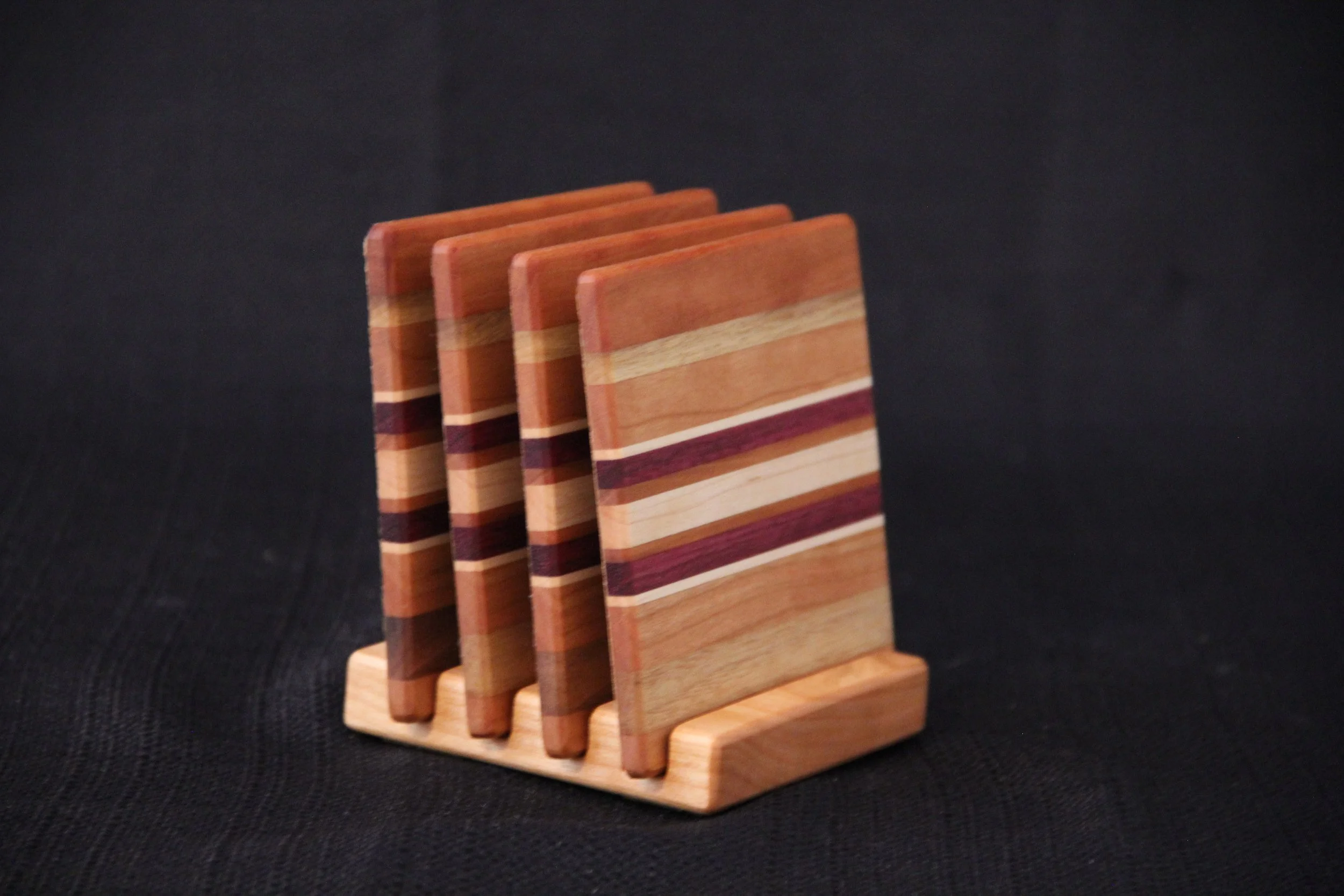 Cherry, Walnut, Maple, Purpleheart with Cherry Holder