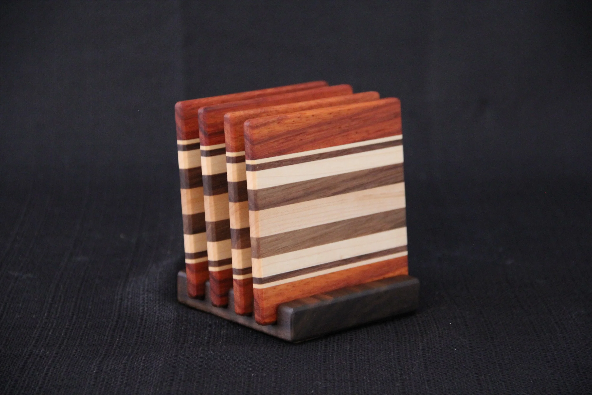 Paduak, Maple, Walnut with Walnut Holder