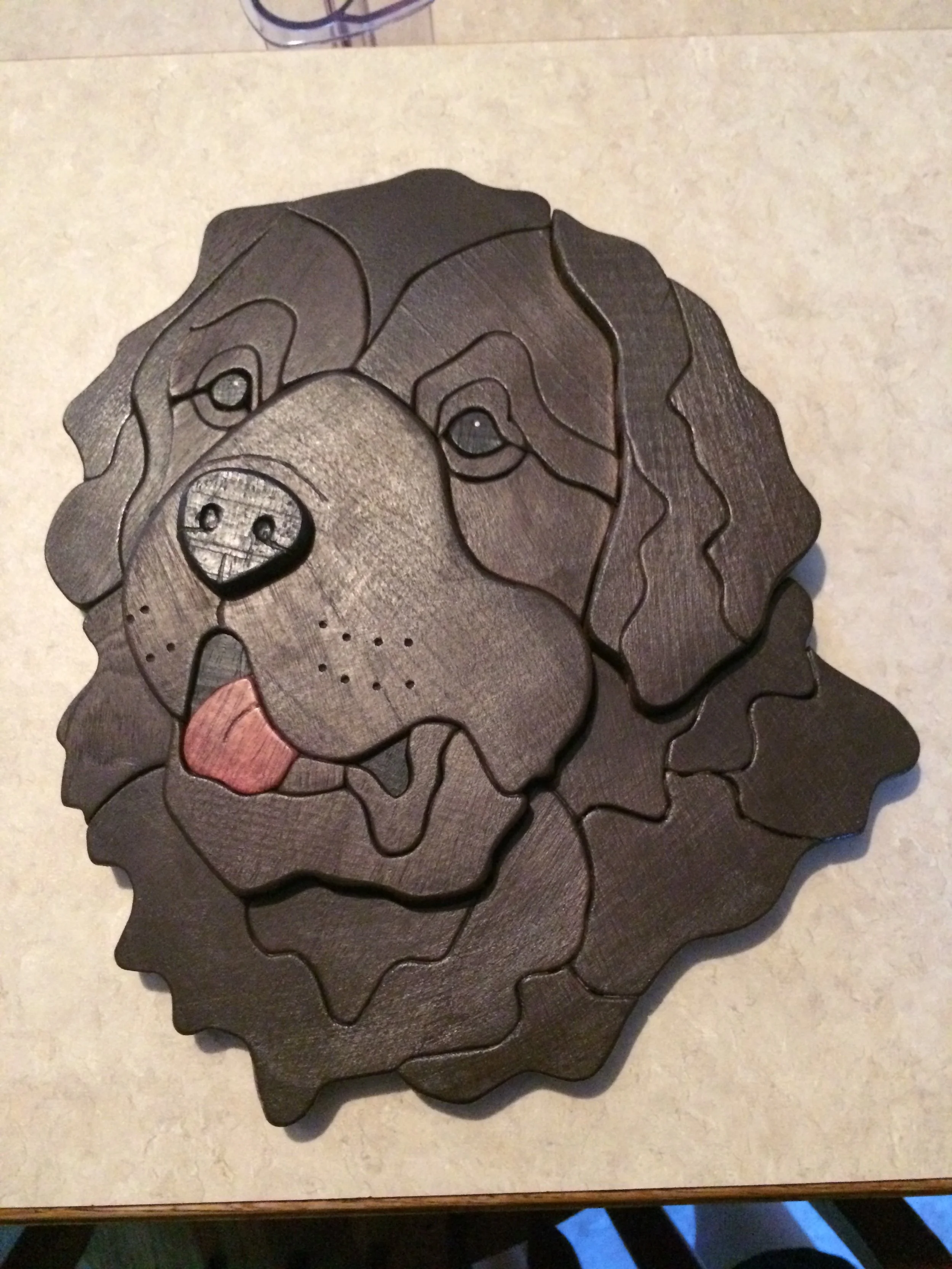 Newfoundland Dog Intarsia