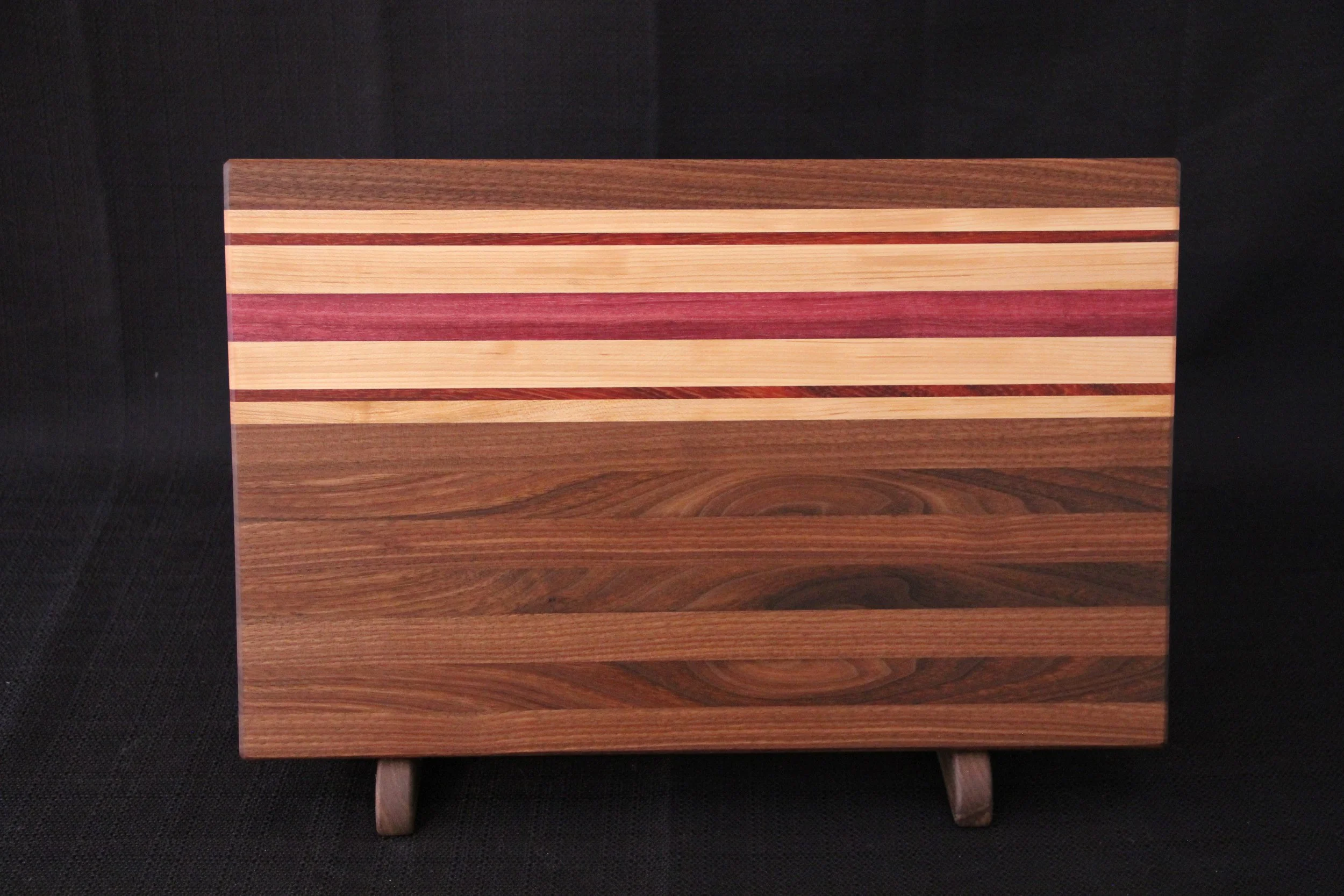 Walnut, Maple, Paduak, and Purpleheart