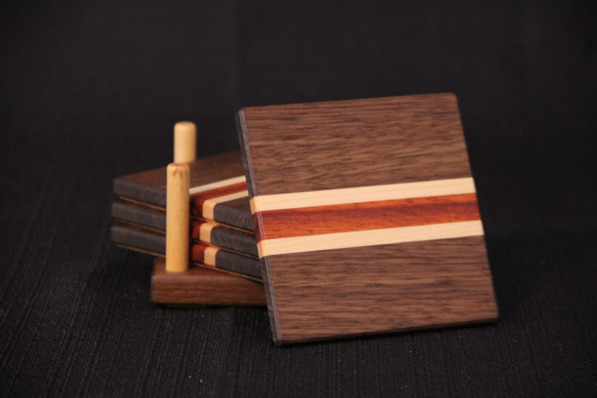 Walnut, Maple, Paduak with Walnut Holder