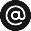 Schwarzes Icon mit weißem '@' Zeichen im Kreis