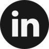 LinkedIn Logo, schwarzer Kreis mit weißem 'in'