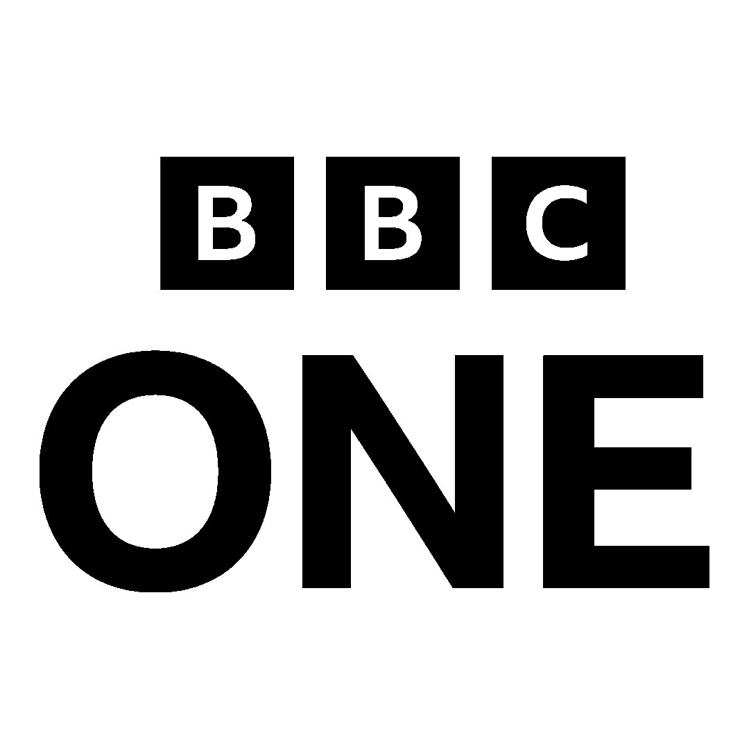 BBC One logo in black and white.