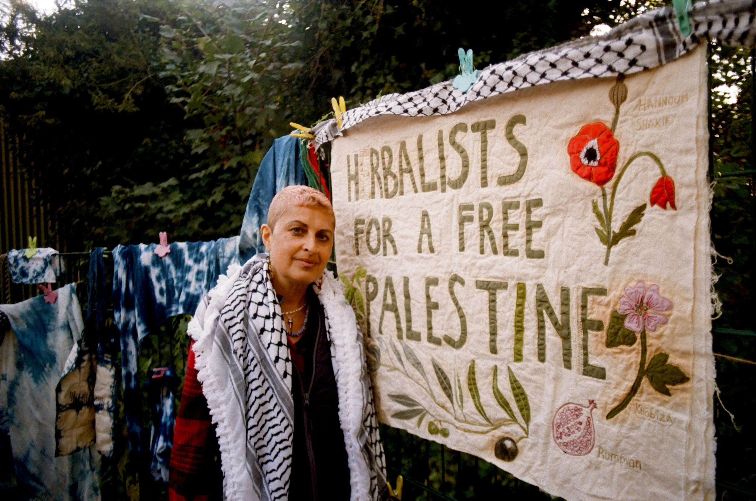 beloved friend, radical herbalist and community pillar: claudia manchanda. hosting a final teach-in at the garden on herbs for grief from palestine. rest in power. 
photo by lydia wilks