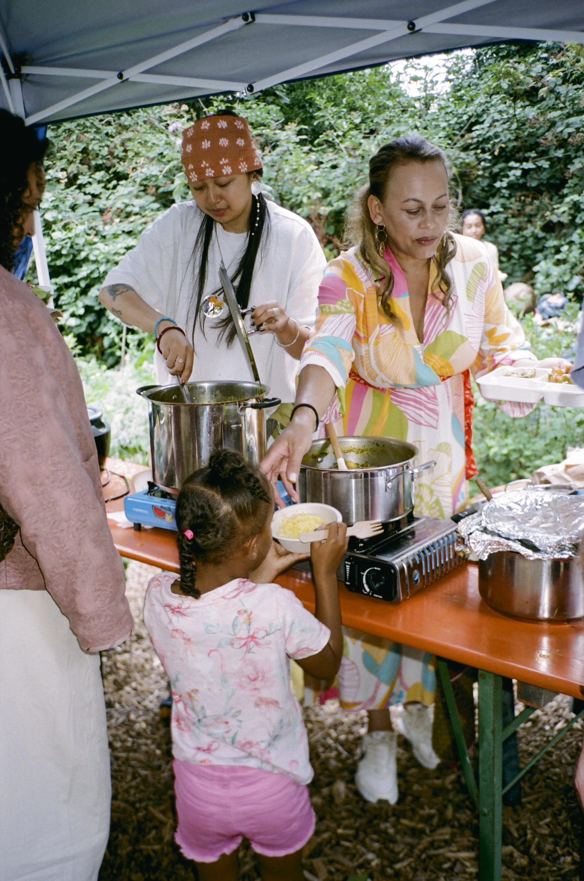 food service, big curry pots. 
photo by bardha krasqini