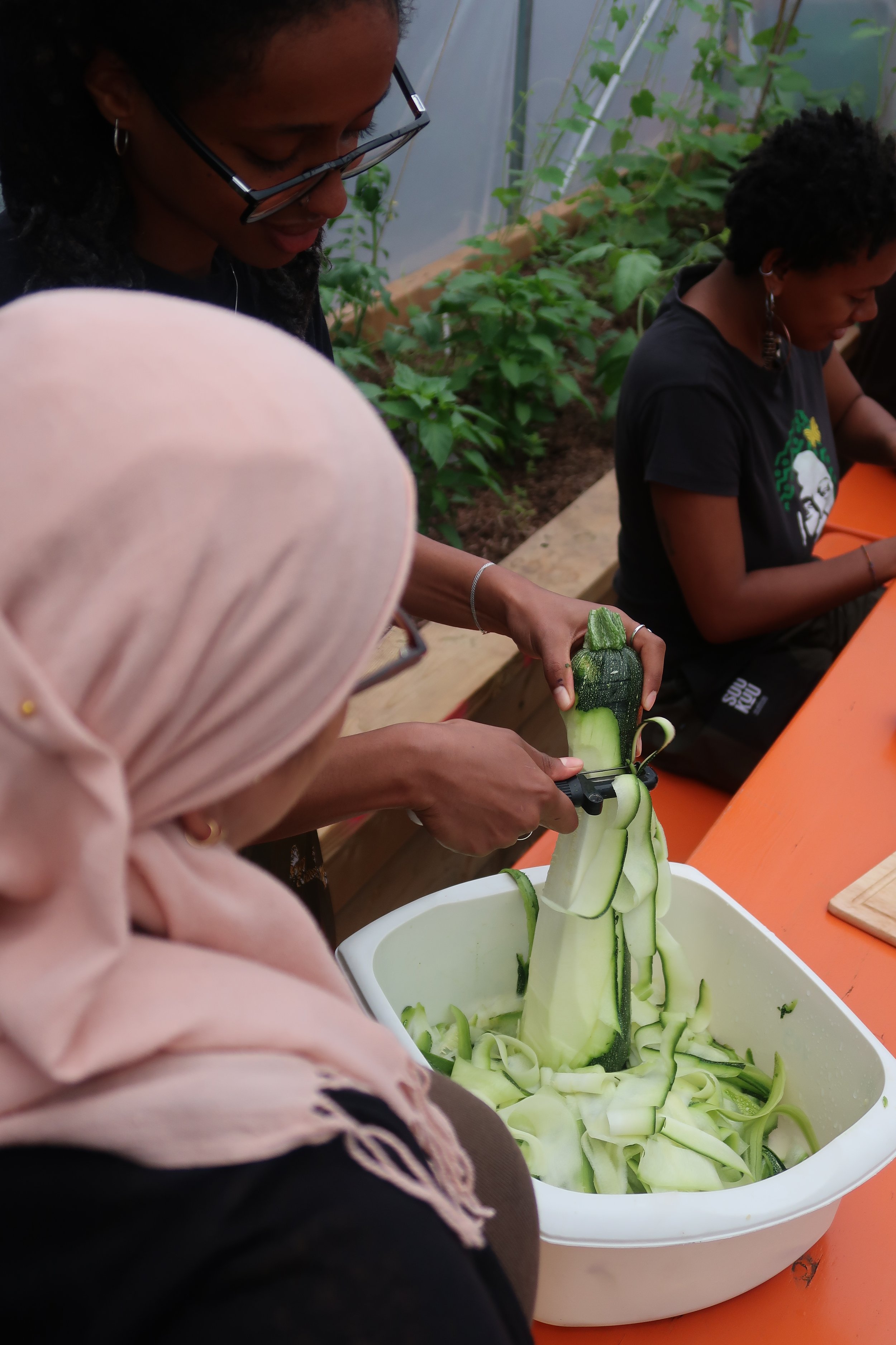 fresh courgette/zuchinni dish at marianna's workshop