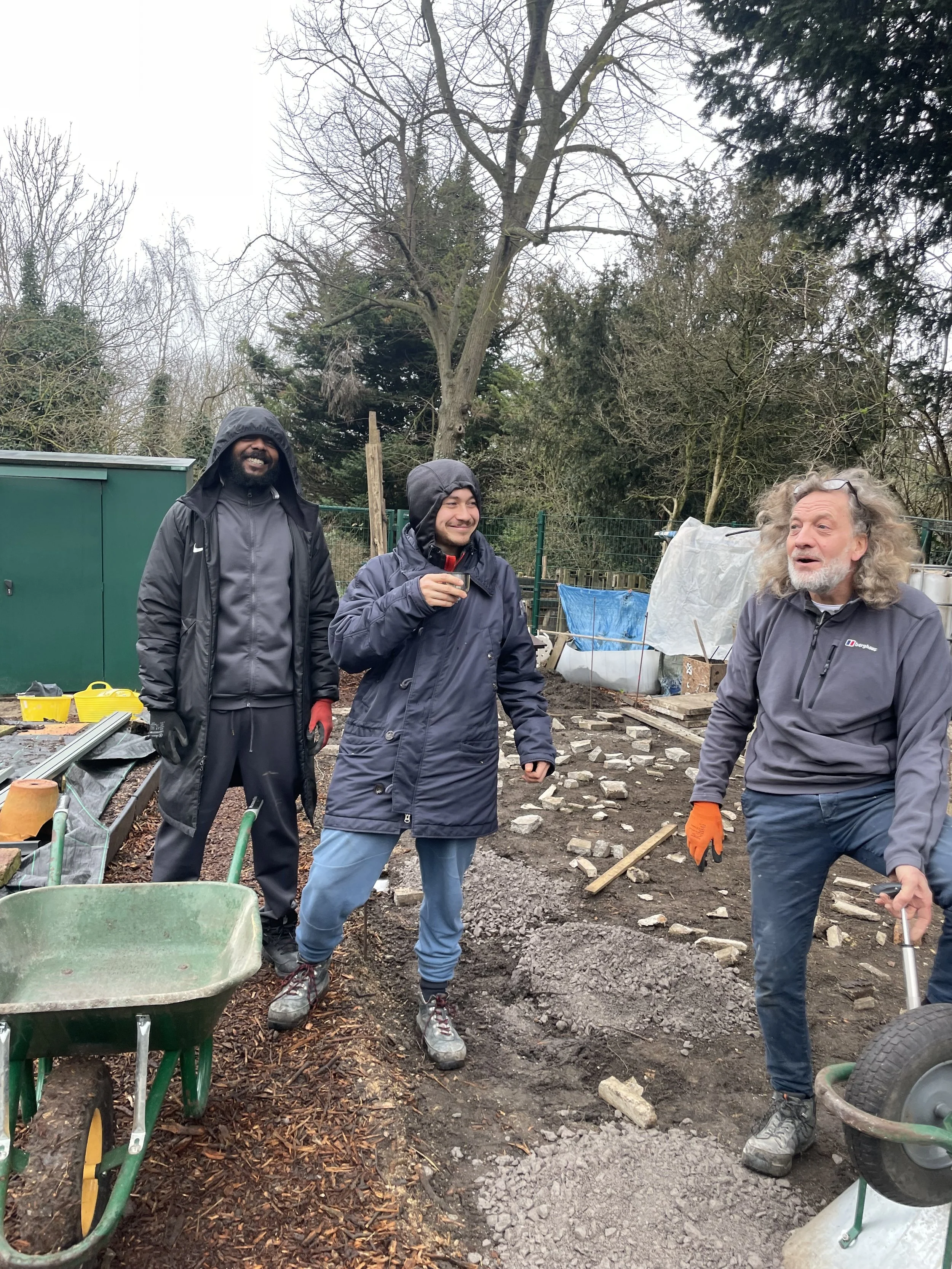 left to right: kieron, harry and bill - on job!