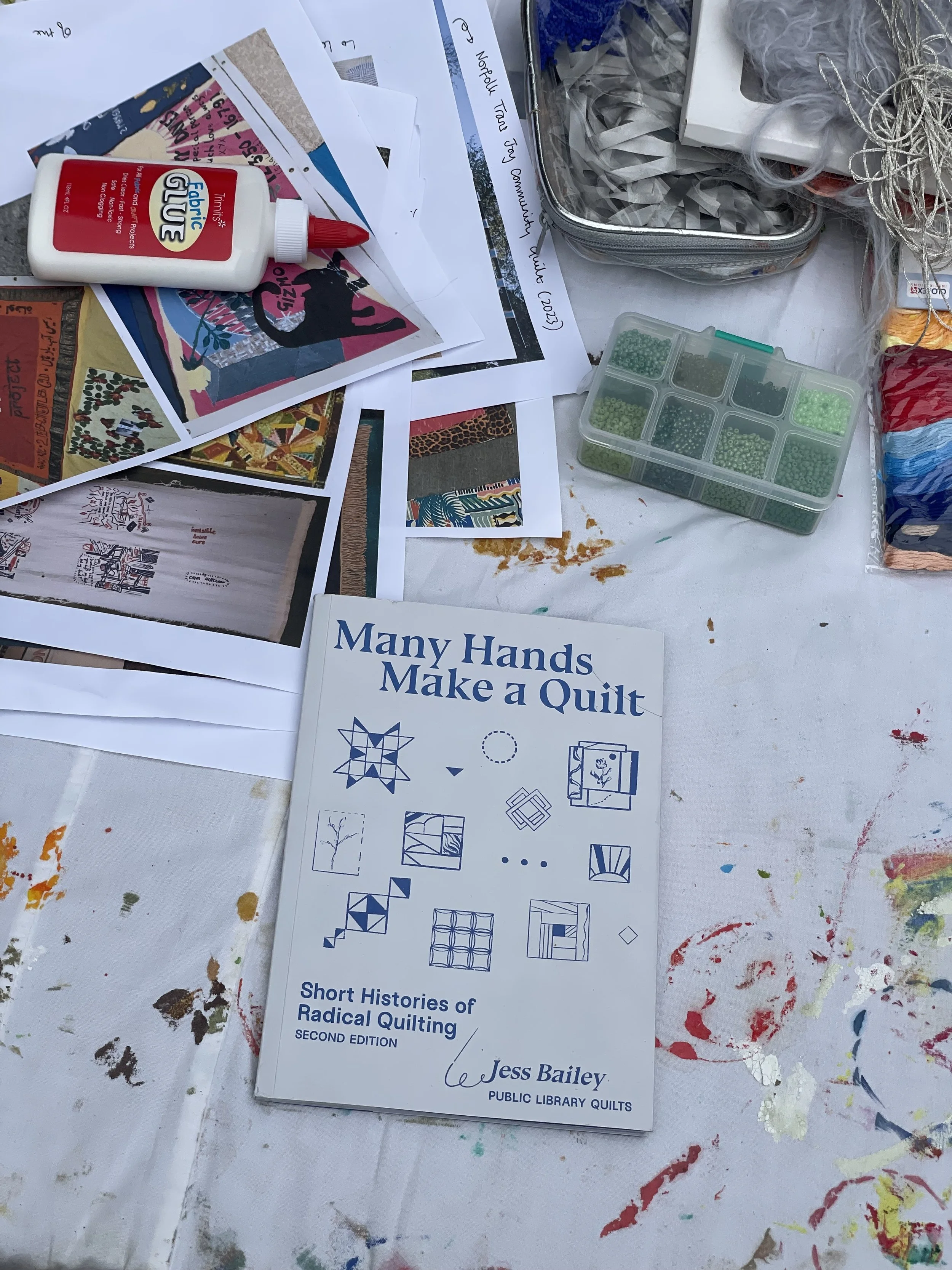 texts on roots of radical quilting, yuna's workshop