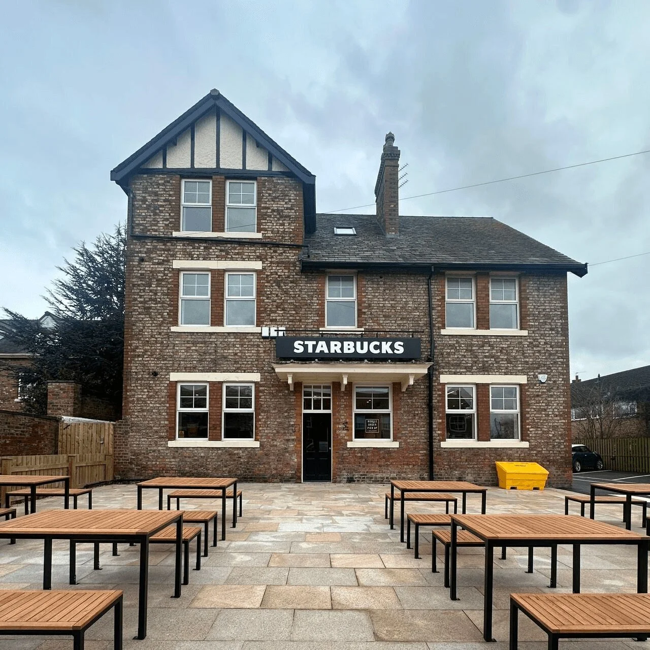 Latest Starbucks  just opened in the former Bay Horse pub on Main Street in Fulford, York