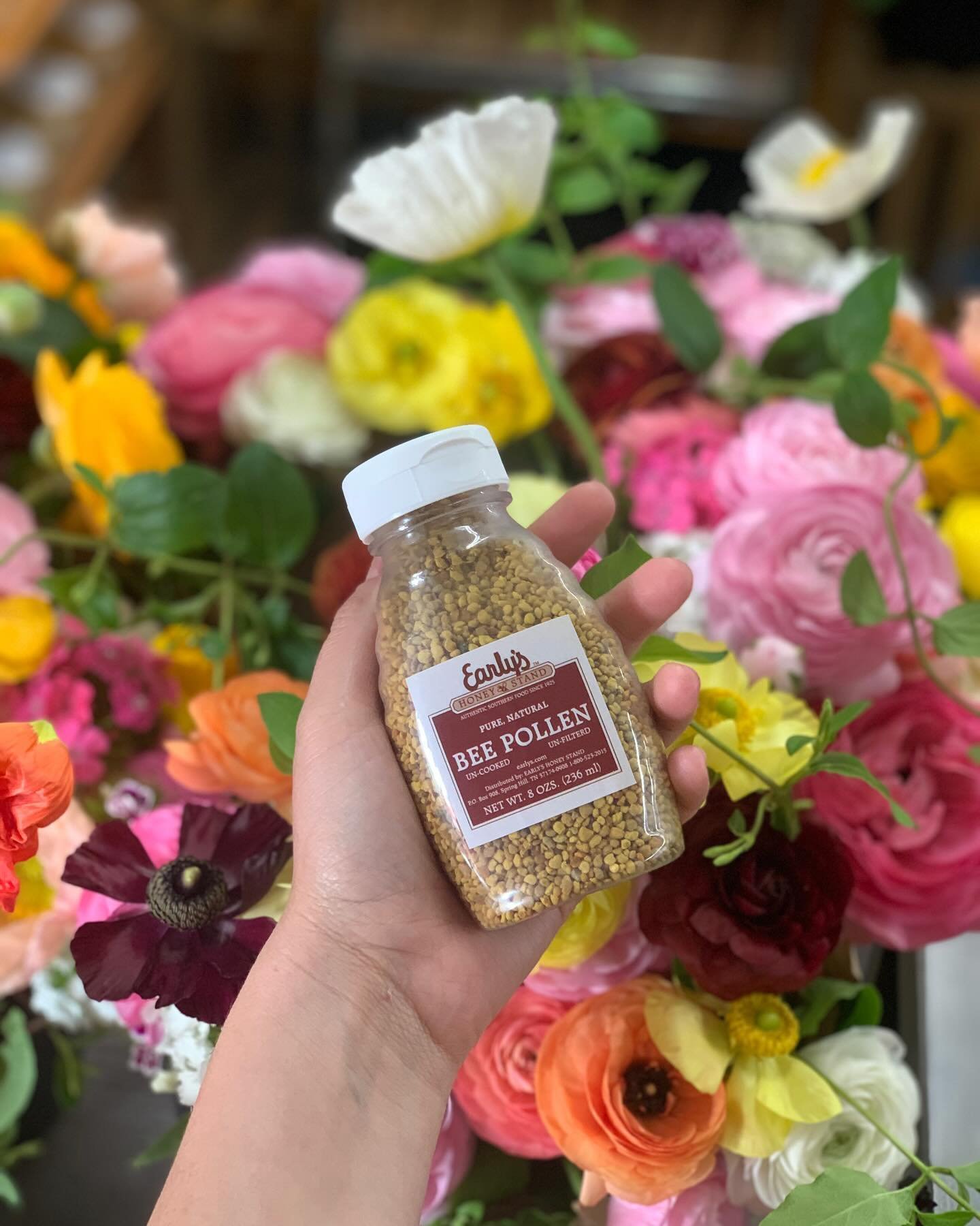 Bee pollen! It&rsquo;s nature&rsquo;s multivitamin! It&rsquo;s high in antioxidants, and said to help lower cholesterol and improve metabolism. Its nutritional content can vary depending on the plant source and season collected.  It&rsquo;s all the b