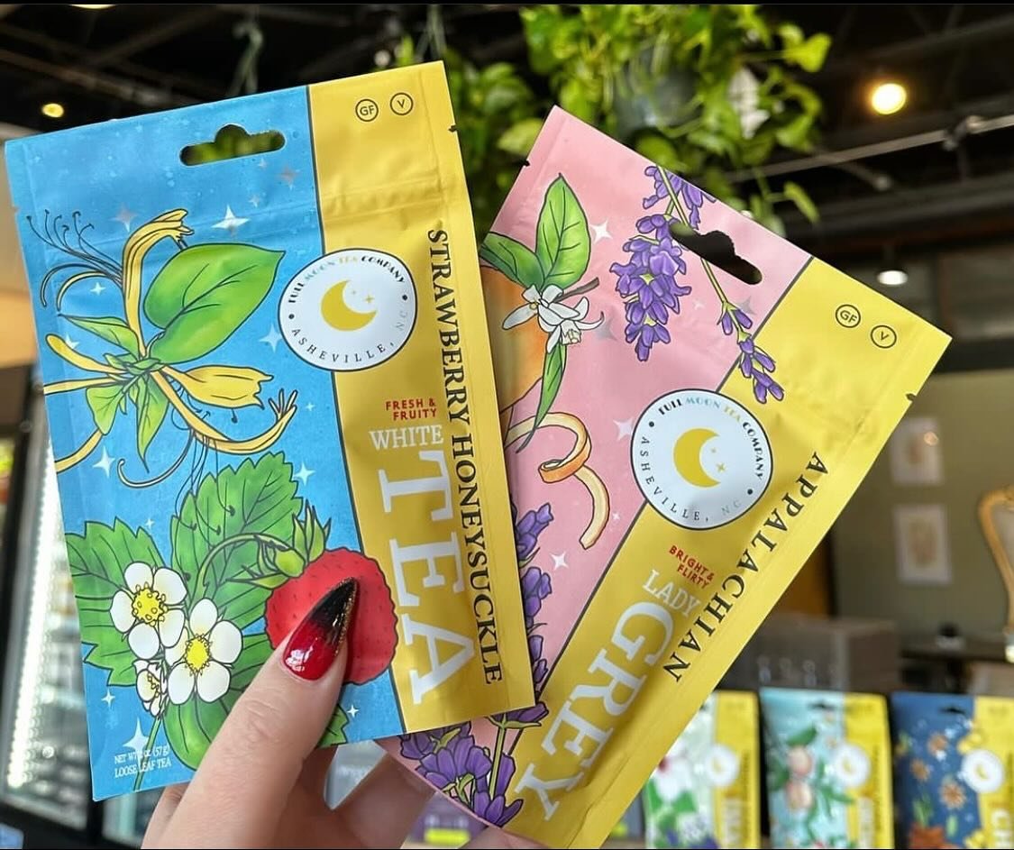 Try the tea, meet the maker! Asheville-based @fullmoonteacompany is sampling at the Swamp today!