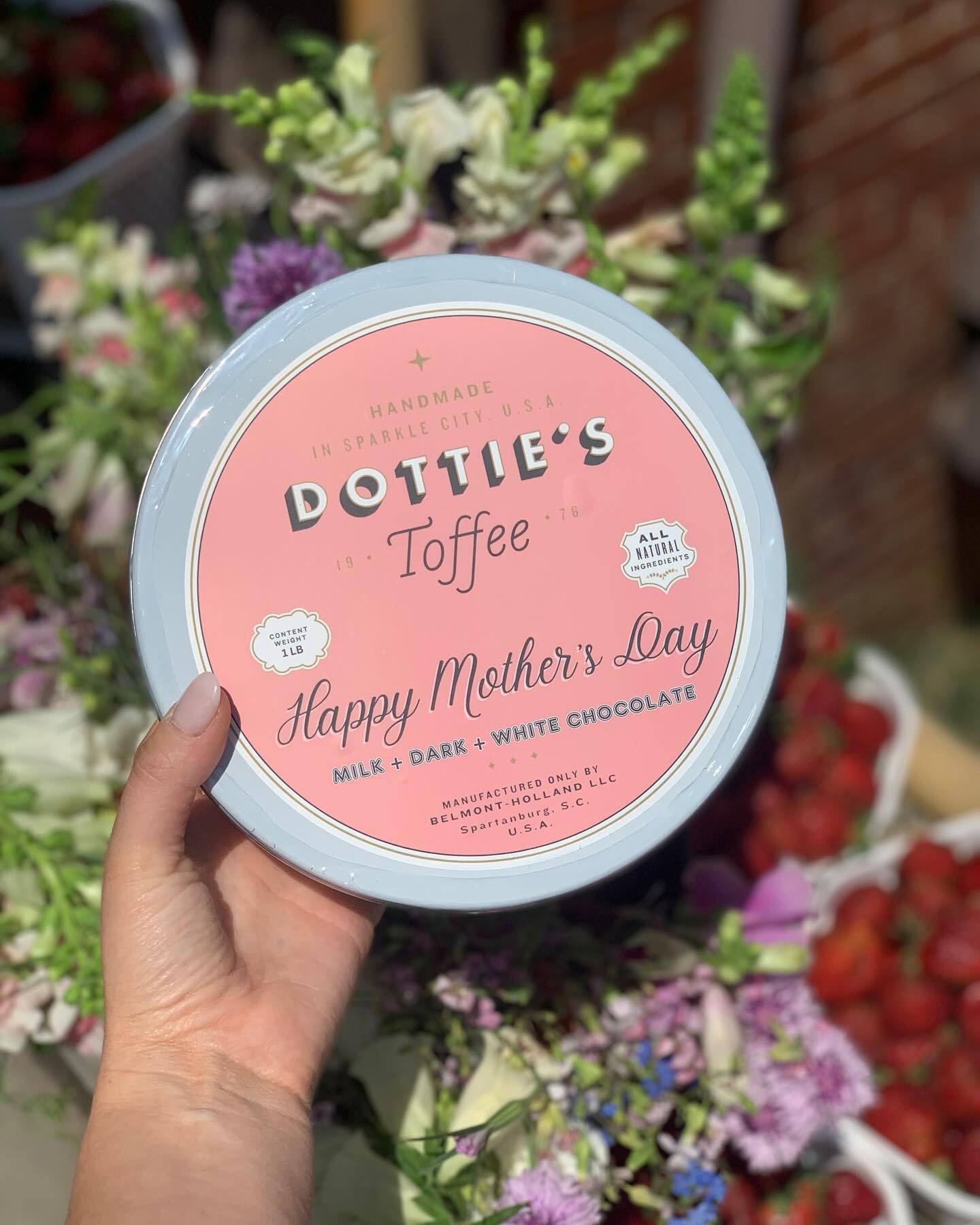 Your mom deserves something as sweet as she is this Mother&rsquo;s Day. Good thing we have these cute little @dottiestoffee tins! Made locally in Spartanburg with love! We have limited quantities of these, so get them while you can!