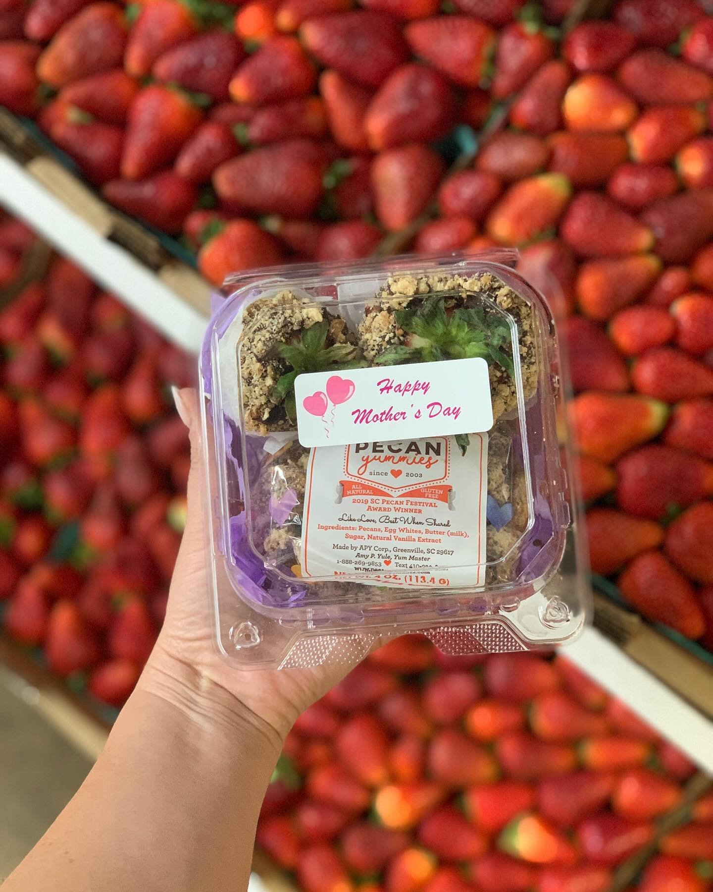 Yummies for Mummies. If mom prefers her strawberries chocolate covered, we have just the thing! @pecanyummies dropped off some special treats for Mother&rsquo;s Day.