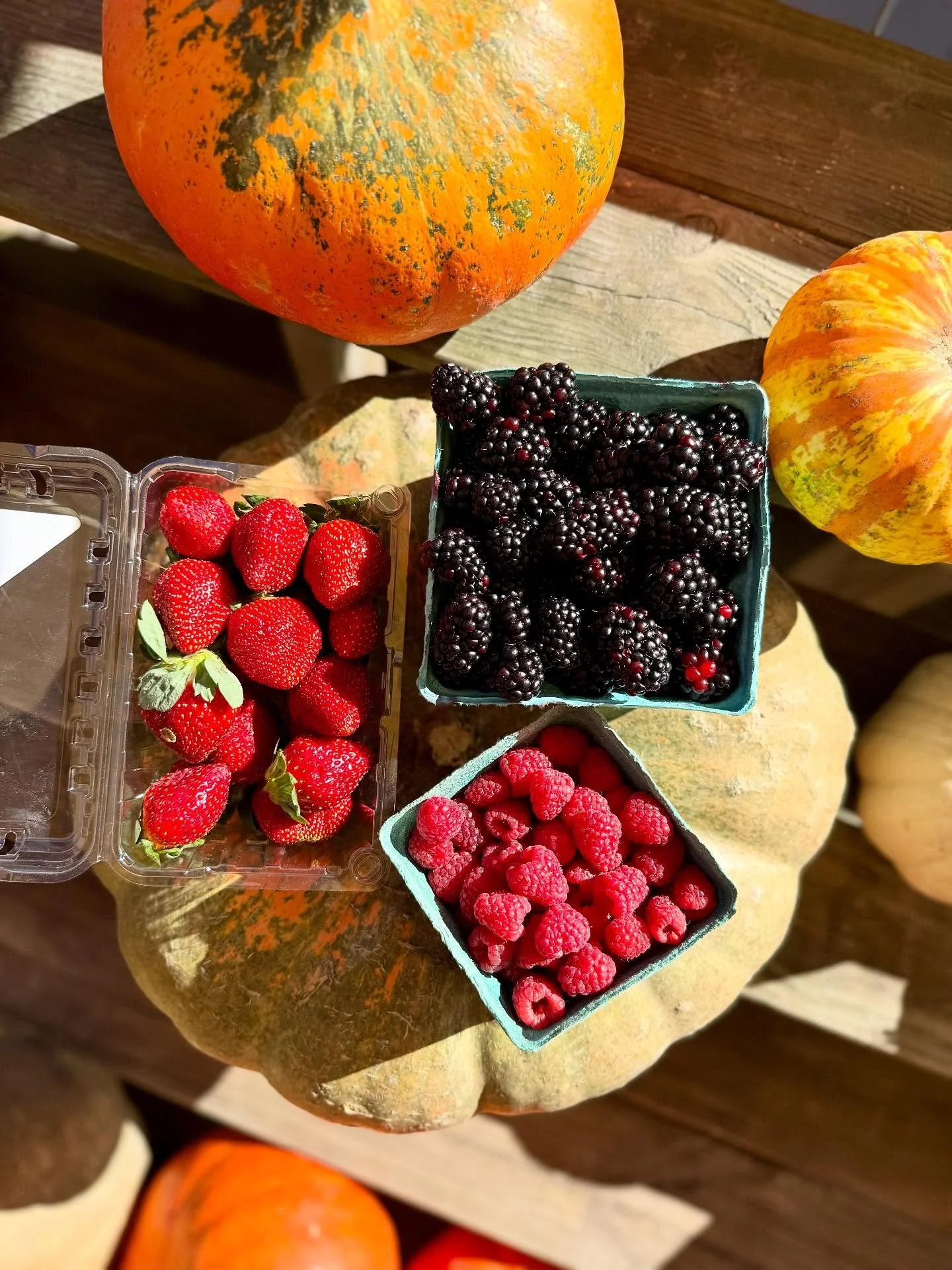 These local strawberries, blackberries, and raspberries have us believing in miracles! Was it The Great Pumpkin who bestowed upon us such luck? Nah, it was our local farmers.