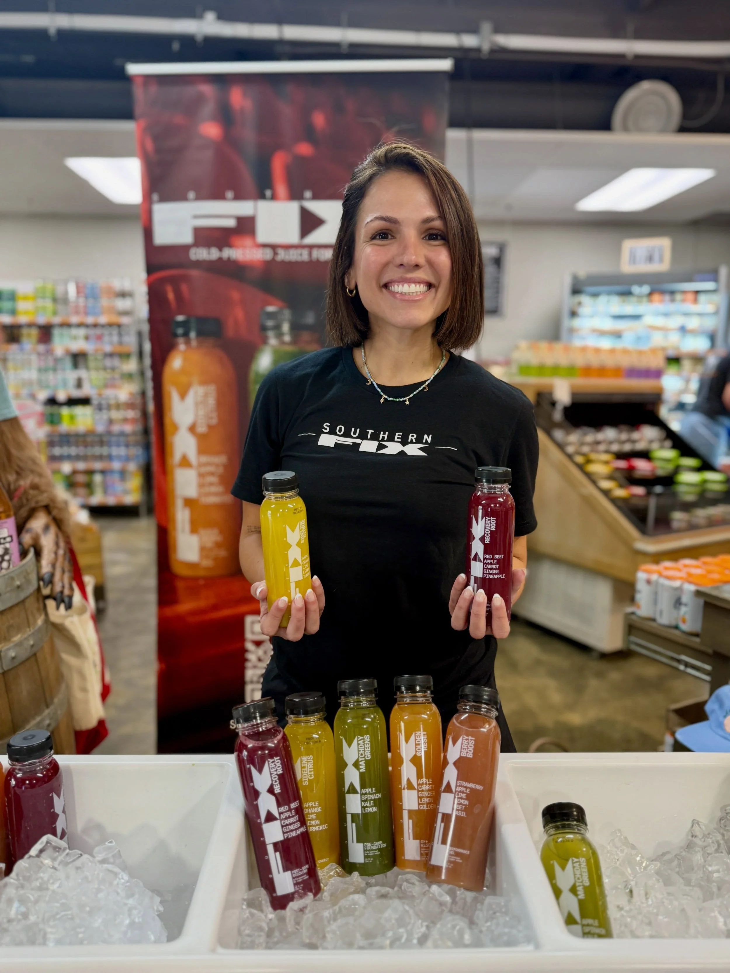 We&rsquo;ve got some fruity fuel for you! Have you tried the newest line of cold-pressed juices from @southernpressedjuicery ? Well now&rsquo;s your chance because they&rsquo;re here sampling until 2pm!