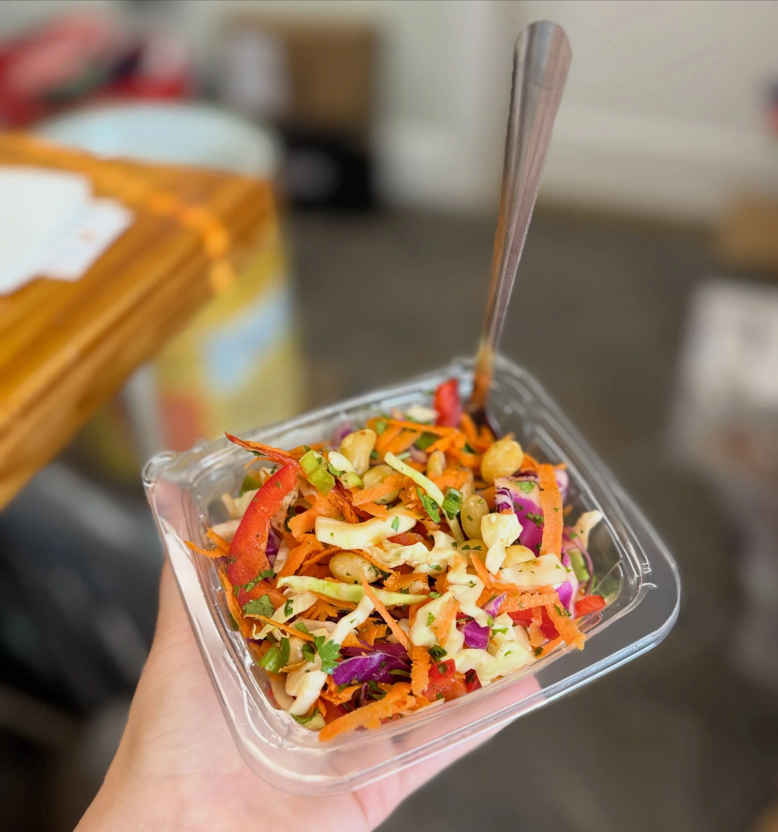 Rainbow lunch. Otherwise known as peanut noodle salad.