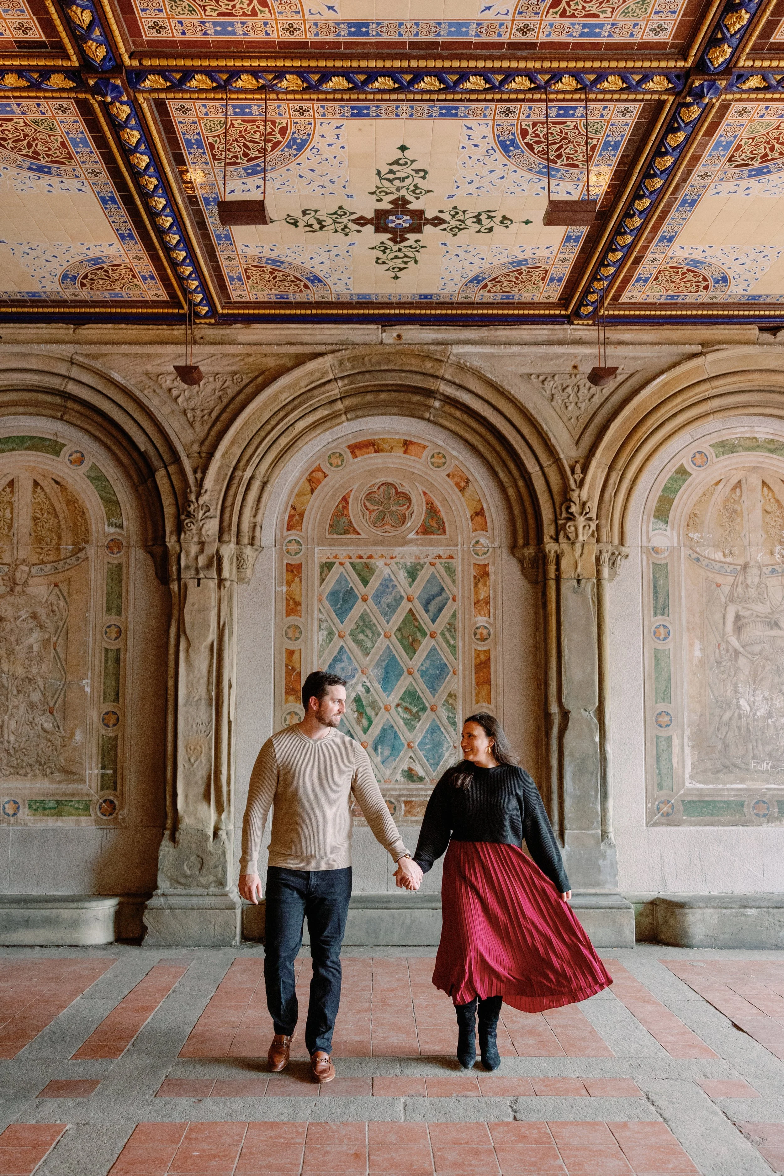 Engagement Shoot in Central Park, Bethesda Terrace Engagement Shoot, NYC Engagement Session