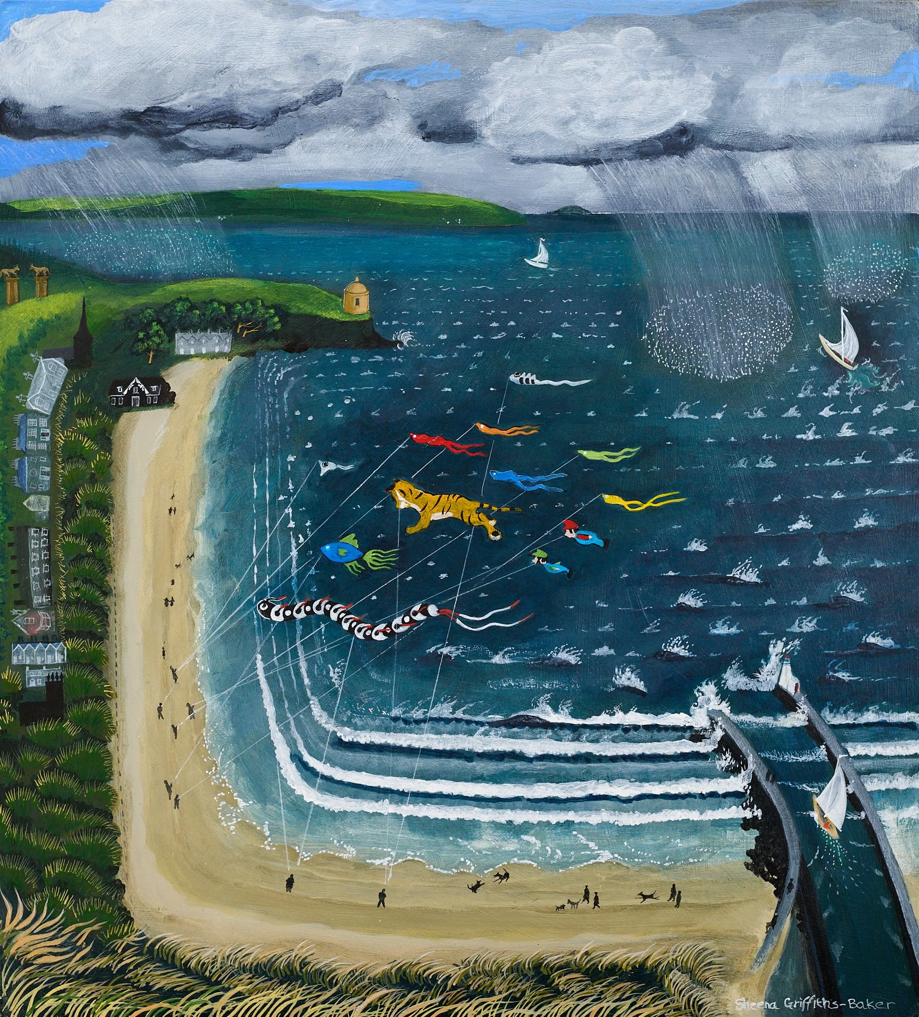 Kites at Castterock beach