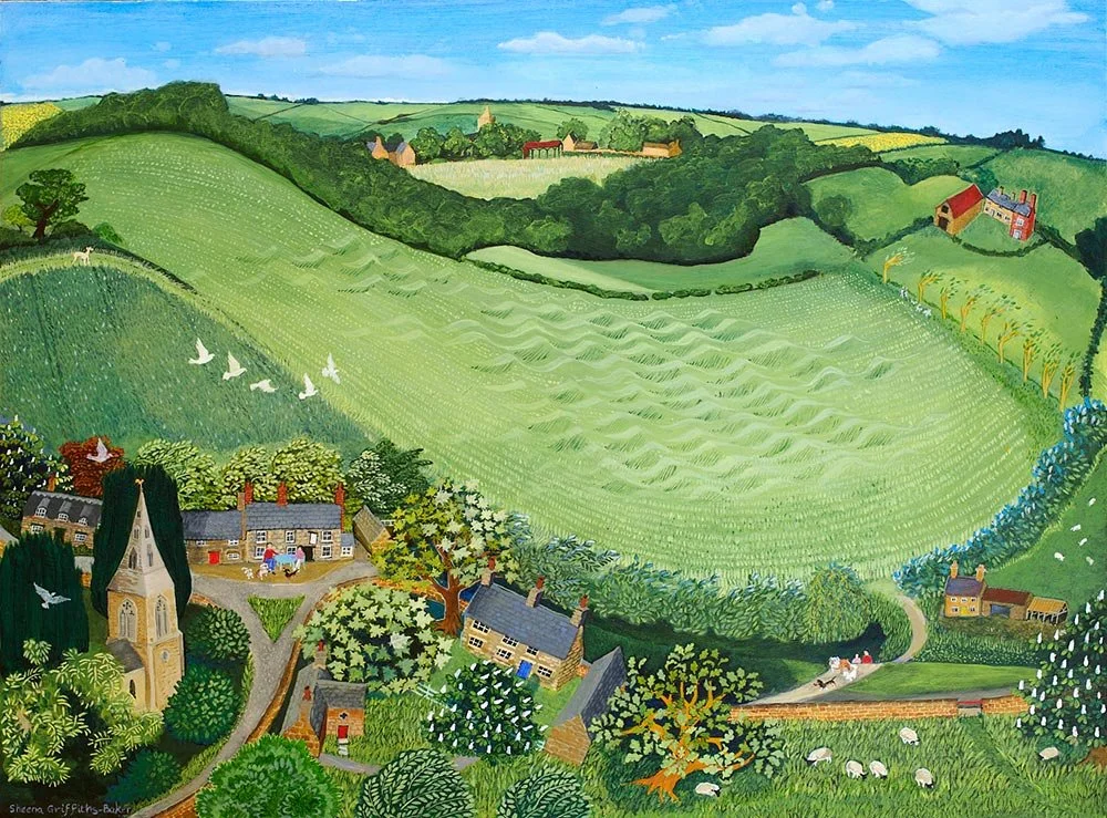 Across the fields to the George and Dragon