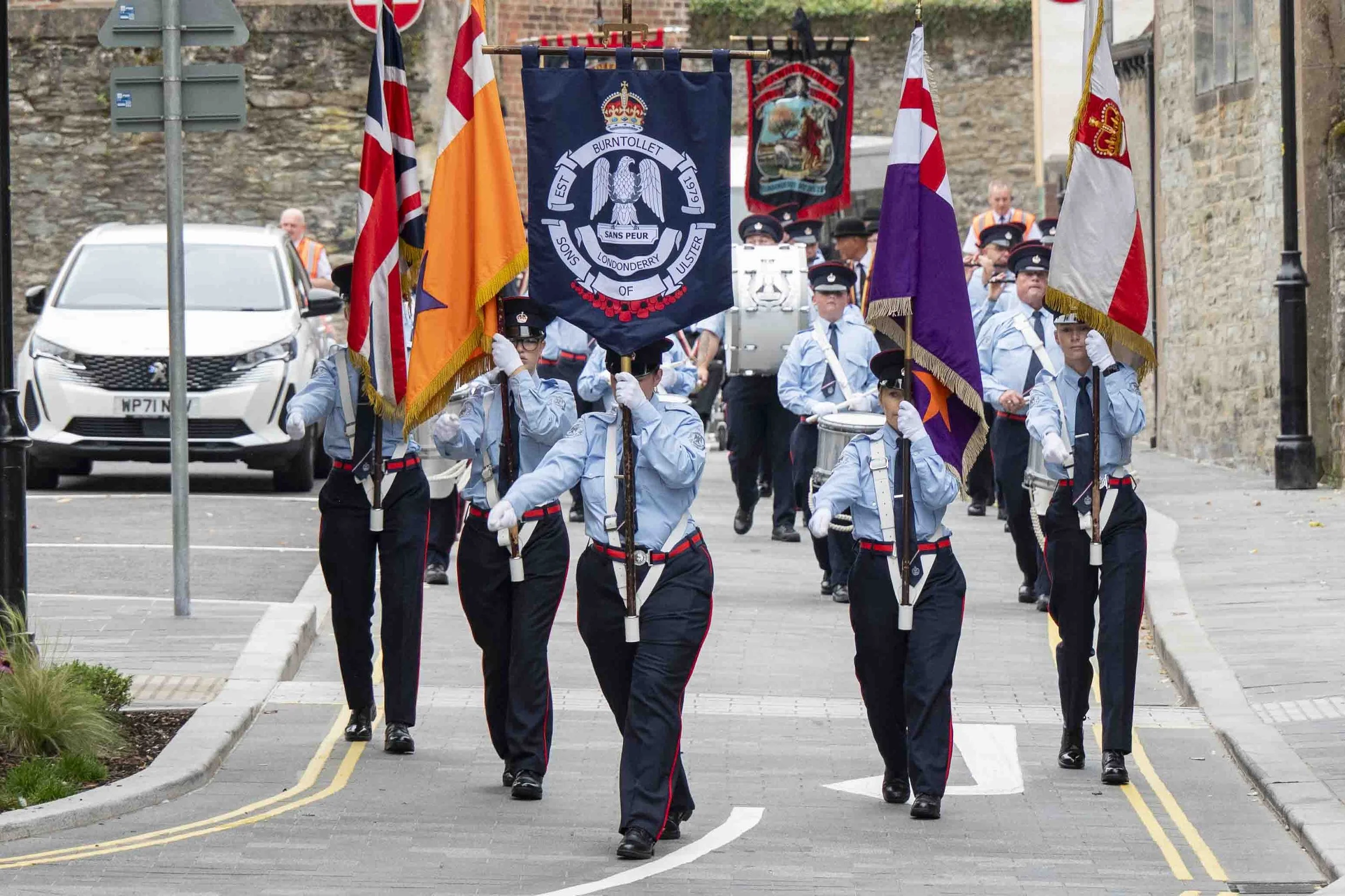 Loyalist march inside the old city walls