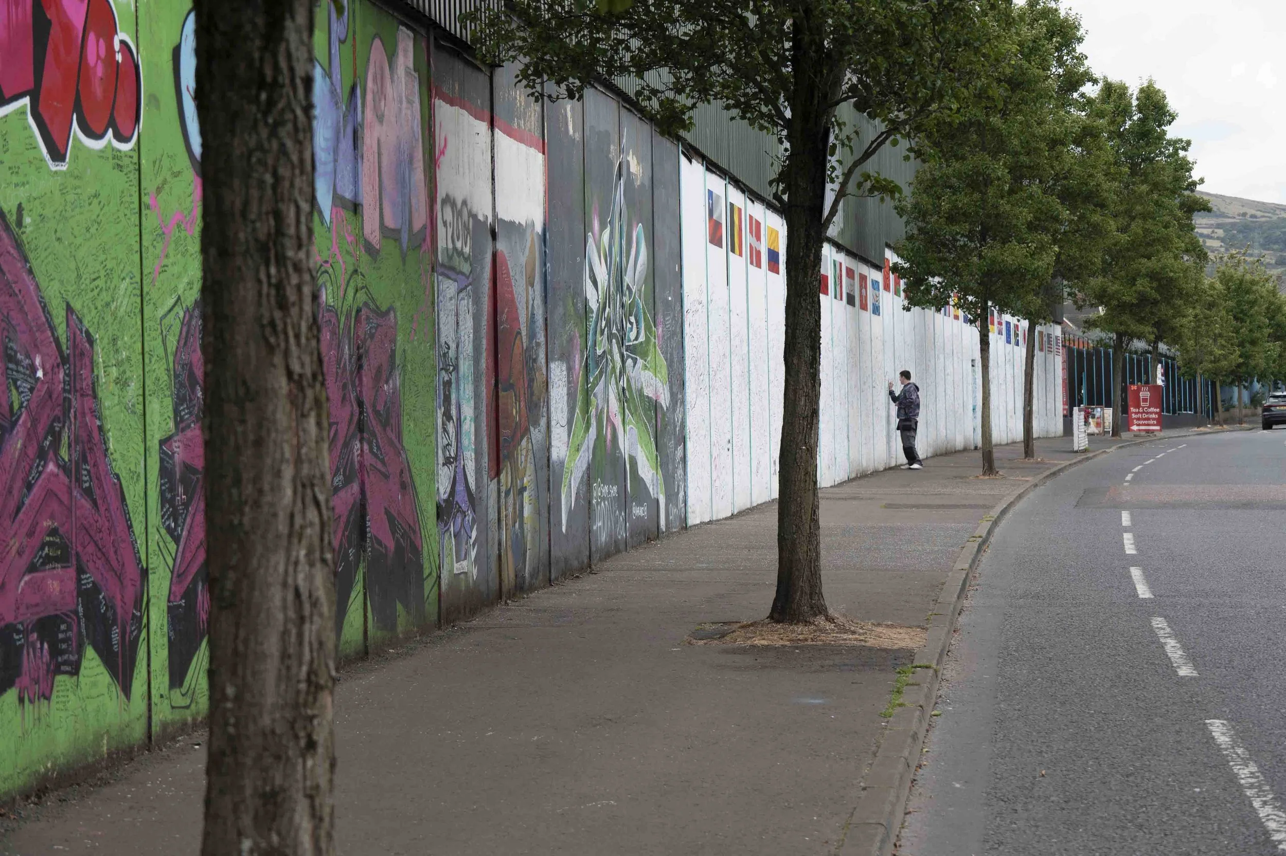 "Peace Wall" separating Catholic and Protestant neighborhoods